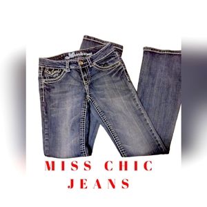 MISS CHIC RHINESTONE EMBELLISHED BOOTCUT JEANS SIZE  3 OR  (25)